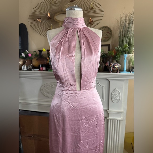 Lovers And Friends Bridgette Gown Pink Maxi Dress Satin Revolve Sz S NWT $358 - Picture 6 of 16